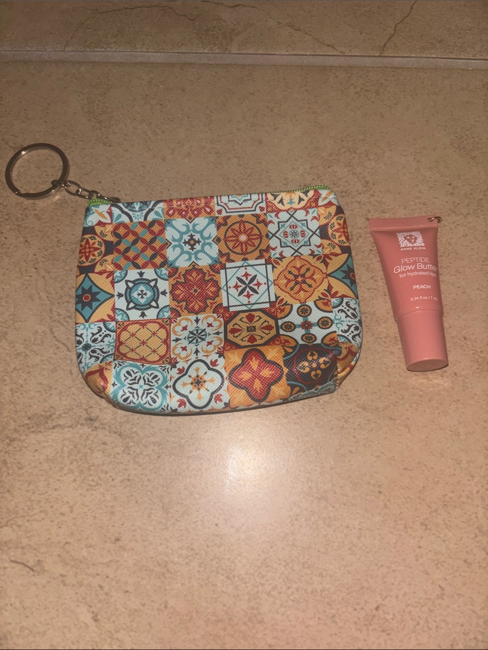 Patterned Keyring Pouch - Anne Klein  lip glow butter